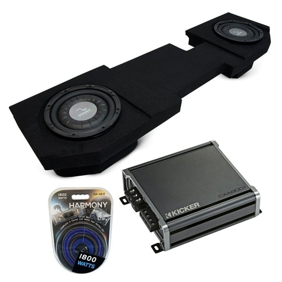 2002 - 2018 Fits Dodge Ram Quad or Crew Harmony F124 Dual 12" Sub Box & CXA800.1