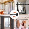 thumbnail image 6 of Shower Curtain Rod Black TeqHome 47.2in Spring Tension Shower Rods No Drilling Rust-Resistance Matte Stainless Steel Anti-Slip Adjustable Curtain Rod for Bathroom Wardrobe Windows, 6 of 11