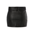 thumbnail image 5 of Qiylii Women Leather Mini Pencil Skirts with Belt,Black S-L, 5 of 9