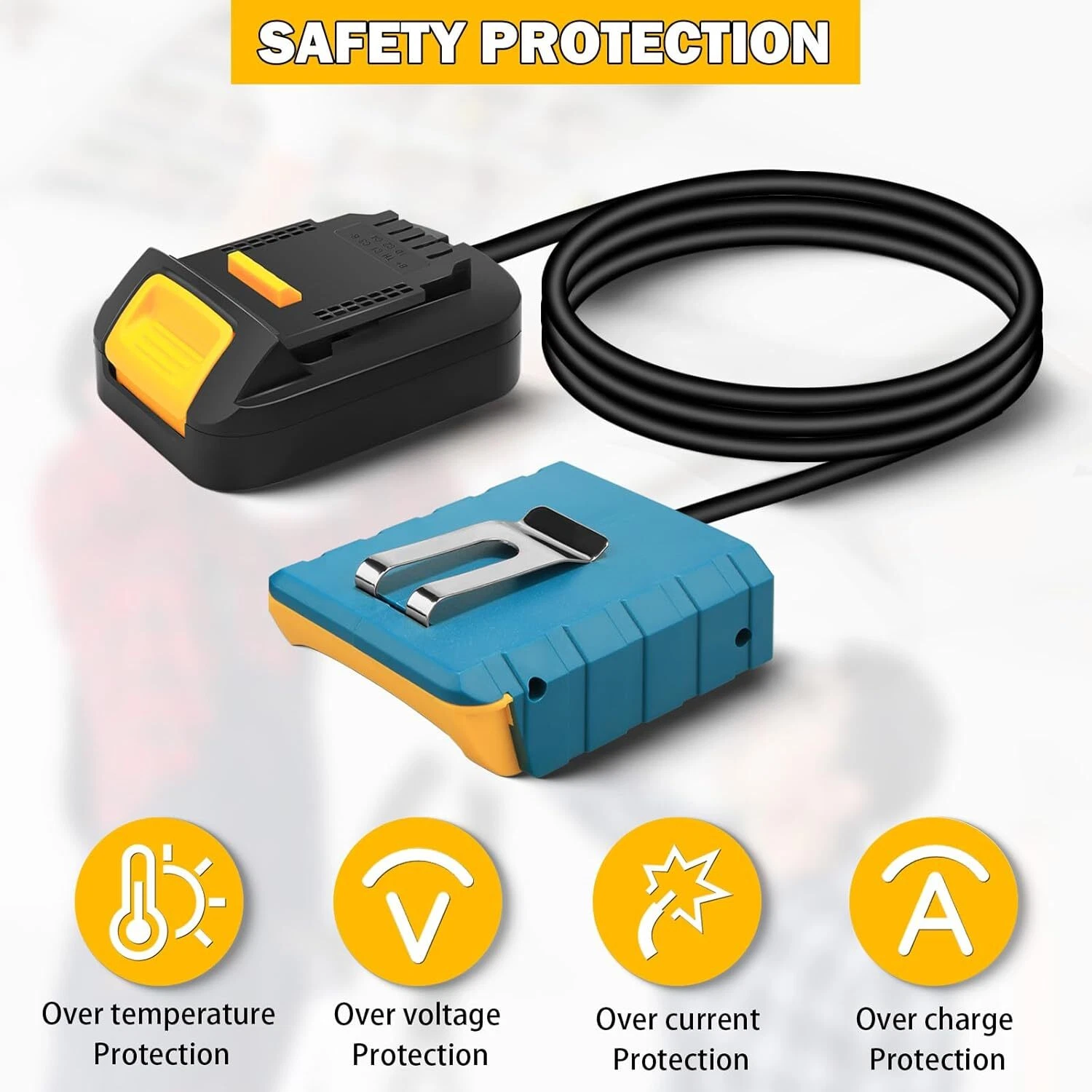 Battery Extension Cord for Dewalt 20V Tool Belt Battery Adapter with 4.9FT Cable