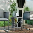 thumbnail image 2 of Outsunny Table Basse d'Extérieur en Osier de 18 Pouces, Table d'Appoint de Patio à 2 Niveaux, Gris, 2 of 10