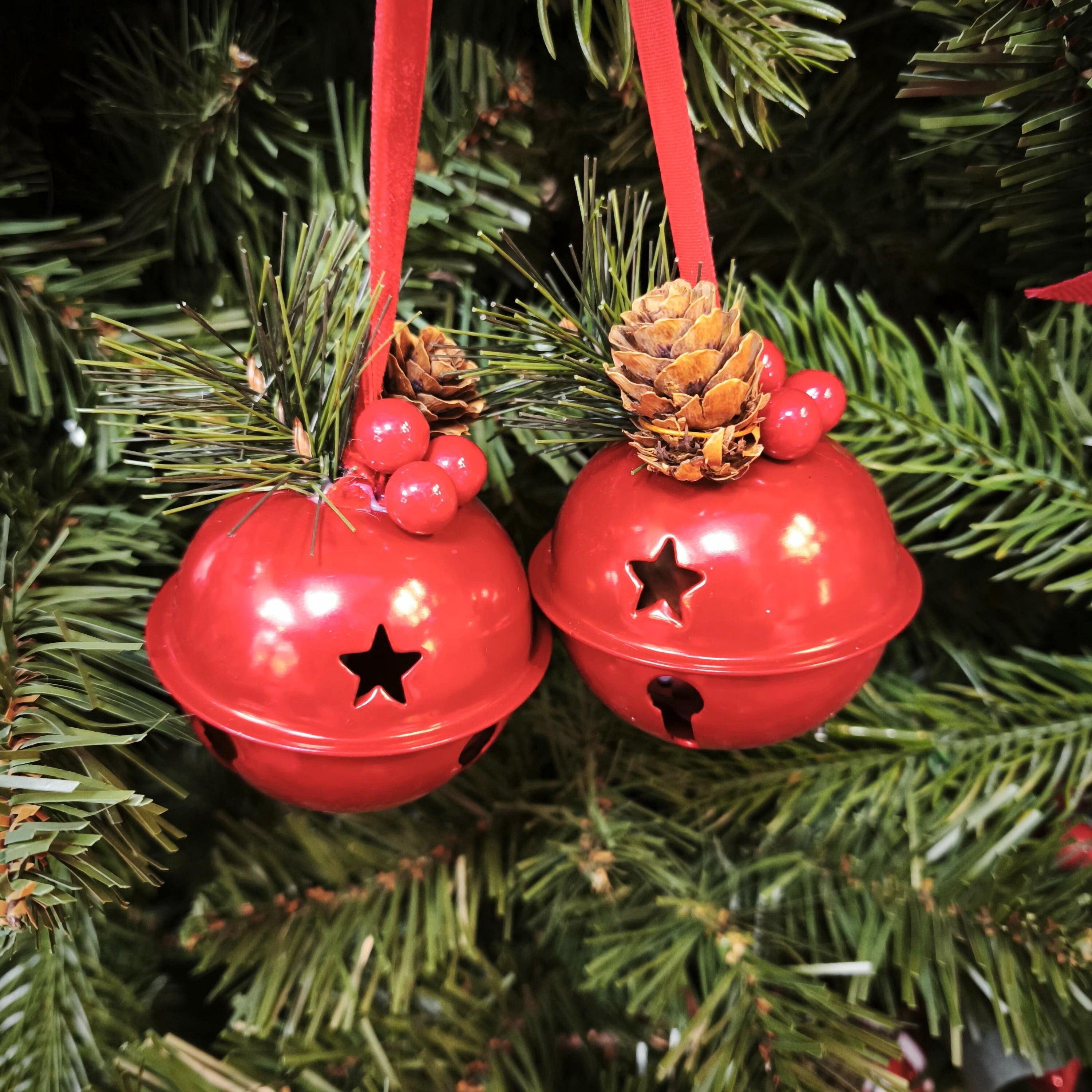Red Metal Jingle Bells Christmas Ornament, 10", by Holiday Time