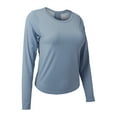 thumbnail image 6 of Women Casual Pure cotton T-shirt long sleeve round neck hollow T-Shirt Top Pullover Shirts with Curved Hem, 6 of 7