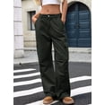 thumbnail image 2 of Women'S Baggy Jeans Pull on Stretchy Loose High Waisted Wide Leg Denim Pants Y2K 90s Army Green S, 2 of 8