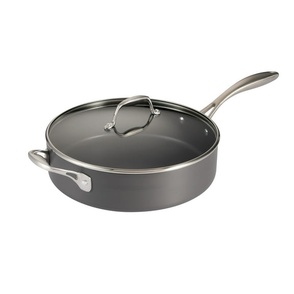 Tramontina OnyxPro 5.5-Quart Hard Anodized Nonstick Deep Saute Pan with Lid, Oven-Safe