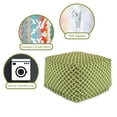 thumbnail image 2 of Indoor Outdoor Treated Polyester Sage Bamboo Ottoman Pouf, 2 of 6
