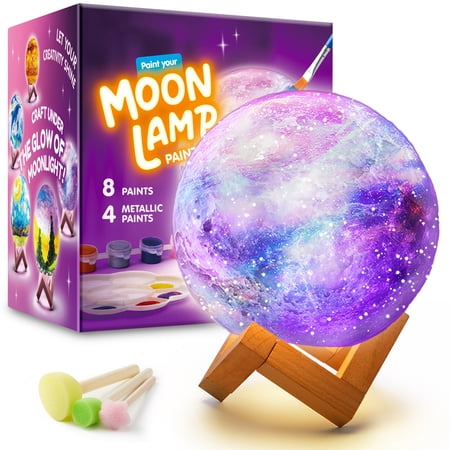 Joyfy DIY 3D Moon Lamp Painting Kit, Paint Your Own Moon light Arts and Crafts Kit for Kids 6 8 10 12, Christmas Birthday Gifts for Boys Girls