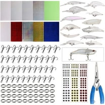 Unpainted Fishing Lures Making Kit, 286pcs DIY Blank Crankbaits Minnow Hard Bait Set with Treble Hooks,Split Rings,3D Eyes,Fishing Lure Stickers Pliers DIY Fishing Tackle