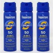 Coppertone Sport SPF 50 CS Travel Spray, 1.6 Ounce (Pack of 3)