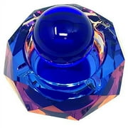 Crystal Ashtray Cigarette Ash Tray  Blue Ashtray with Stress Relief Ball for Outdoor, Indoor, Patio, Home, Tabletop, Office Use  4.25 inch Decorative Cigarette Holder Accessories Gifts