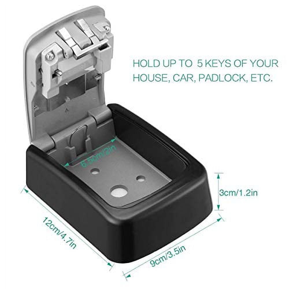 K-Cliffs Heavy Duty Wall Mount Key Lock Box 4 Digit Combination  Realtor's Open House Holds up to 5 Keys, Metal, Unisex