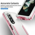 thumbnail image 6 of Mantto for Samsung Galaxy Z Fold 4 2022 Phone Case, Hybrid Premium Protection Drop-Tested Anti-Scratch Phone Case Shockproof Heavy Duty Hard PC ProtectiveCover Shell, White+Pink, 6 of 6