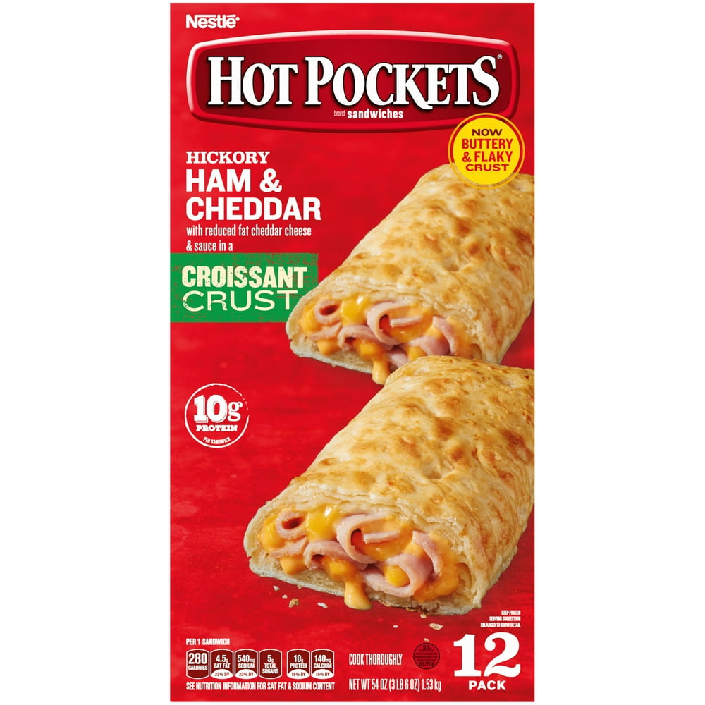 HOT POCKETS Frozen Snack Hickory Ham & Cheddar Frozen Sandwiches
