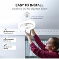 thumbnail image 2 of Bell+Howell Socket Air Wireless Ceiling Fan Light with Remote Control, Extender,110-120 Volt, 2100 Lumens, 3 Fan Speeds, 3 Light Settings, 6500K for Living, Dining, Working Space AS SEEN ON TV, 2 of 7