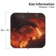 thumbnail image 3 of Disketp Fiery Dragons Castle Attack Funny Coasters,6 Pcs Leather Coasters with Holder, Perfect Housewarming Hostess Gifts,Protect Furniture from Water Marks Scratch and Damage,Square, 3 of 7