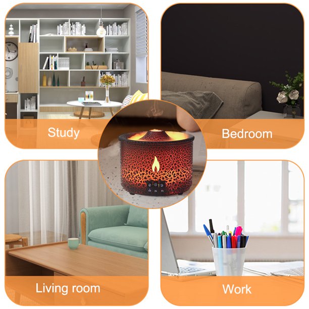 Difusor de aromaterapia de 360 ml, difusor de aire de llama de poco ruido para dormitorio, oficina, Yoga