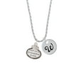 thumbnail image 2 of Delight Jewelry Keep Calm Grandma is Here Silvertone Script Initial Disc - W - Charm Necklace, 20"+3", 2 of 4