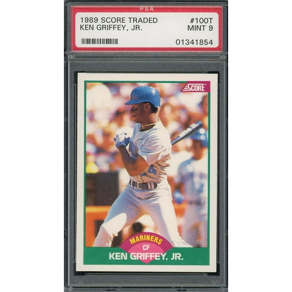Ken Griffey Jr 1989 Topps Traded Baseball Rookie Card RC #100T Graded PSA 9