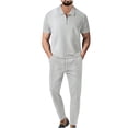 thumbnail image 1 of Mefallenssiah Hauts pour Hommes, Liquidation Ensemble à Manches Courtes Col Rabattu, 1 of 1