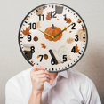 thumbnail image 6 of Yayeee Wall Clock Battery Operated 9.5" Silent Non-Ticking for Living Room, Hand Drawn Pumpkin, 6 of 8