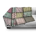 thumbnail image 3 of Shabby Flora Soft Flannel Fleece Throw Blanket, Vintage Style Patchwork Design Colorful and Details Vibes, Cozy Plush for Indoor and Outdoor Use, 50" x 70", Multicolor, by Ambesonne, 3 of 6