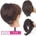 thumbnail image 2 of Chignon Droit en Désordre Postiche Synthétique Queue de Cheval Courte Pince Extensions de Queue de Cheval pour Femmes, 2 of 7