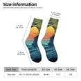 thumbnail image 2 of Gukieu Palm Trees Print Contrast Color Mid-calf Socks, Sweat-wicking Athletic Socks, Unisex Clothing Accessories, 2 of 6