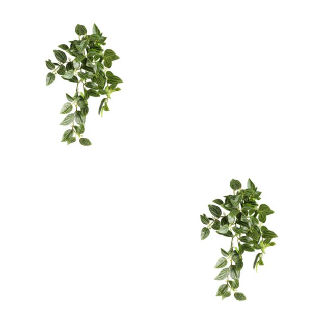 QualitChoice Fake Plants Artificial Plant Flower Simulation Leaf Hanging Wedding Photography Rattan Indoor Bathroom Balcony Green 2PCS