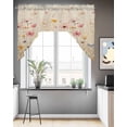 thumbnail image 3 of Botanical Flower Swag Valance for Windows 56'' x 36'', Retro Colored Spring Floral Herb Light Filtering Kitchen Curtains Valances for Bathroom/Living Room/Bedroom/Café, Rod Pocket Curtain Panel, 3 of 6