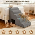 thumbnail image 4 of Curved Dog Stairs 22.4 inches High, Dog Ramp Stairs for Small Dogs for High Beds 20-25 inches Tall, Pet Stairs/Steps for Old Dogs Cats, Grey, 4 of 13