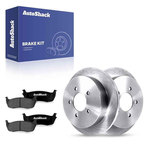 AutoShack Rear Solid Brake Rotors Premium Ceramic Pads 6-PC Brake Kit Replacement for 1999-2004 Ford F-150 1997-2002 Ford Expedition 1998-2002 Lincoln Navigator 13.15" (334 mm)