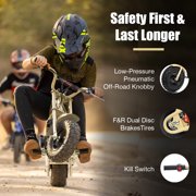 FRP 50cc Gas Dirt Bike - Mini Motorcycles for Young Riders, Gas Powered Mini Bike with Safety Kill Switch, Tubeless Tires, Easy Pull Start, and EPA Approved (Yellow)