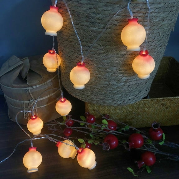Fruit Shape Pomegranate String Lights Battery Powered Pomegranate Night Lights for Party Christmas Decoration