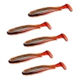 thumbnail image 4 of 5x Pesca de Señuelos Suaves de Cola T Cebos Falsos para de Agua Dulce agua de salada marrón, 4 of 7