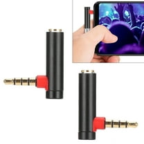 2PCS 3.5mm Male to Female Audio Adapter Right Angle Stereo Headphone Cable Jack PlugBlack