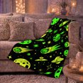 thumbnail image 6 of Retro Neon Space Adventure Flying Saucers Planets, Playful Celestial Art Scene, Warm Flannel Blanket for Home Library and Reading Nook, Celestial Art Lovers Housewarming Gift, Fantasy Home Decor, 6 of 9