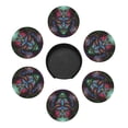 thumbnail image 4 of Rock Tool Band Round Coaster Set Of 6 Tabletop Protection Mats Leather Drink Cup Coasters Kitchen Coffee Decor, 4 of 8
