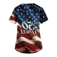 thumbnail image 2 of 250th Anniversary USA Scrub Tops Women American Flag Print Stretch V Neck Scrubs 4th of July Nurse Working Uniforms with Pockets, 2 of 4