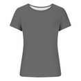 thumbnail image 6 of Byworldtasic Ribbed Short Sleeve Tops for Women Crew Neck Slim Fit Stretch Tee Crop Knit Basic T Shirts, 6 of 7