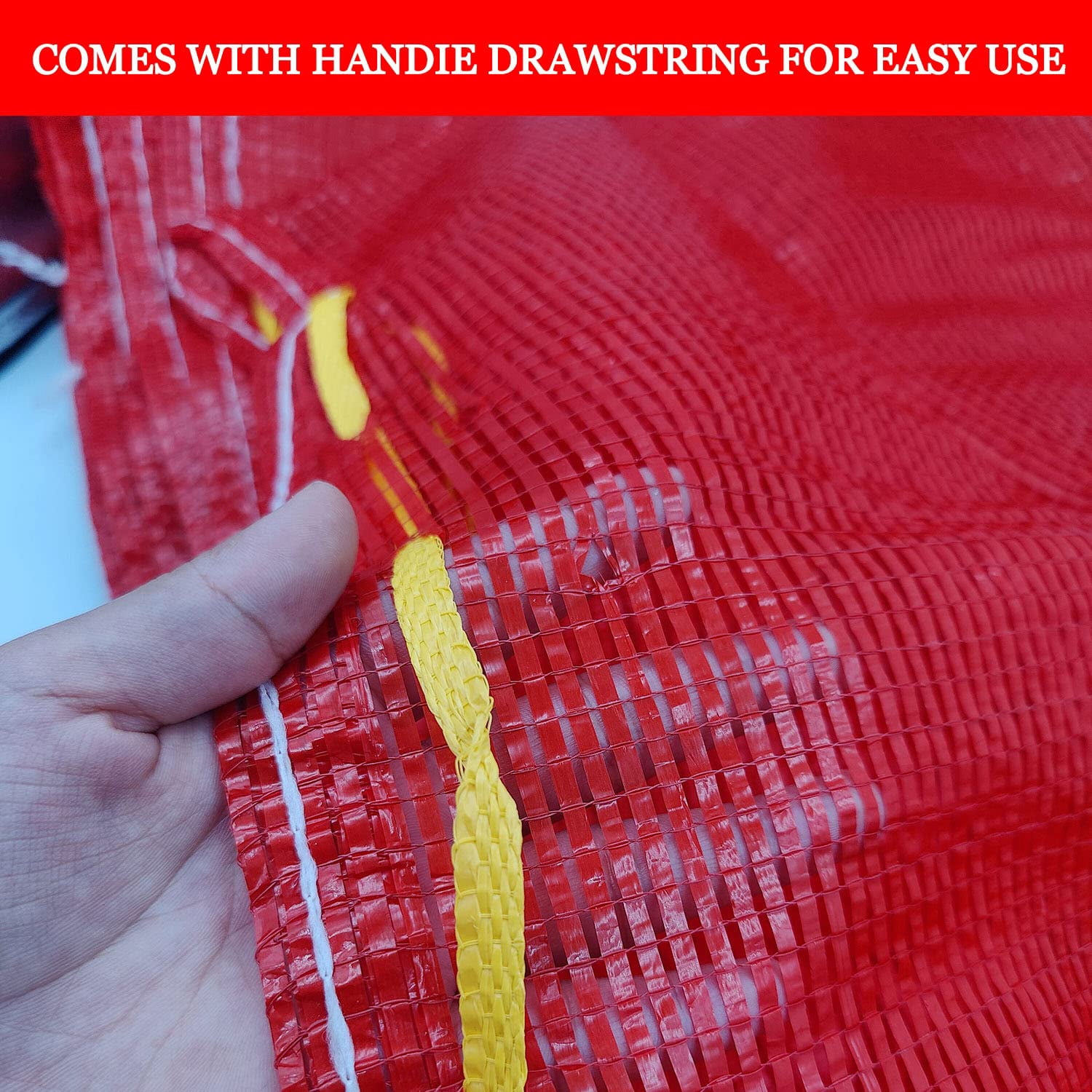 8 Pcs Large Mesh Produce Bags - 60lbs Mesh Vegetable Bags Reusable Washable Mesh Storage Bag Breathable Produce Bags Onion Storage With Drawstring for Potato Onion Citrus Fruits, Red