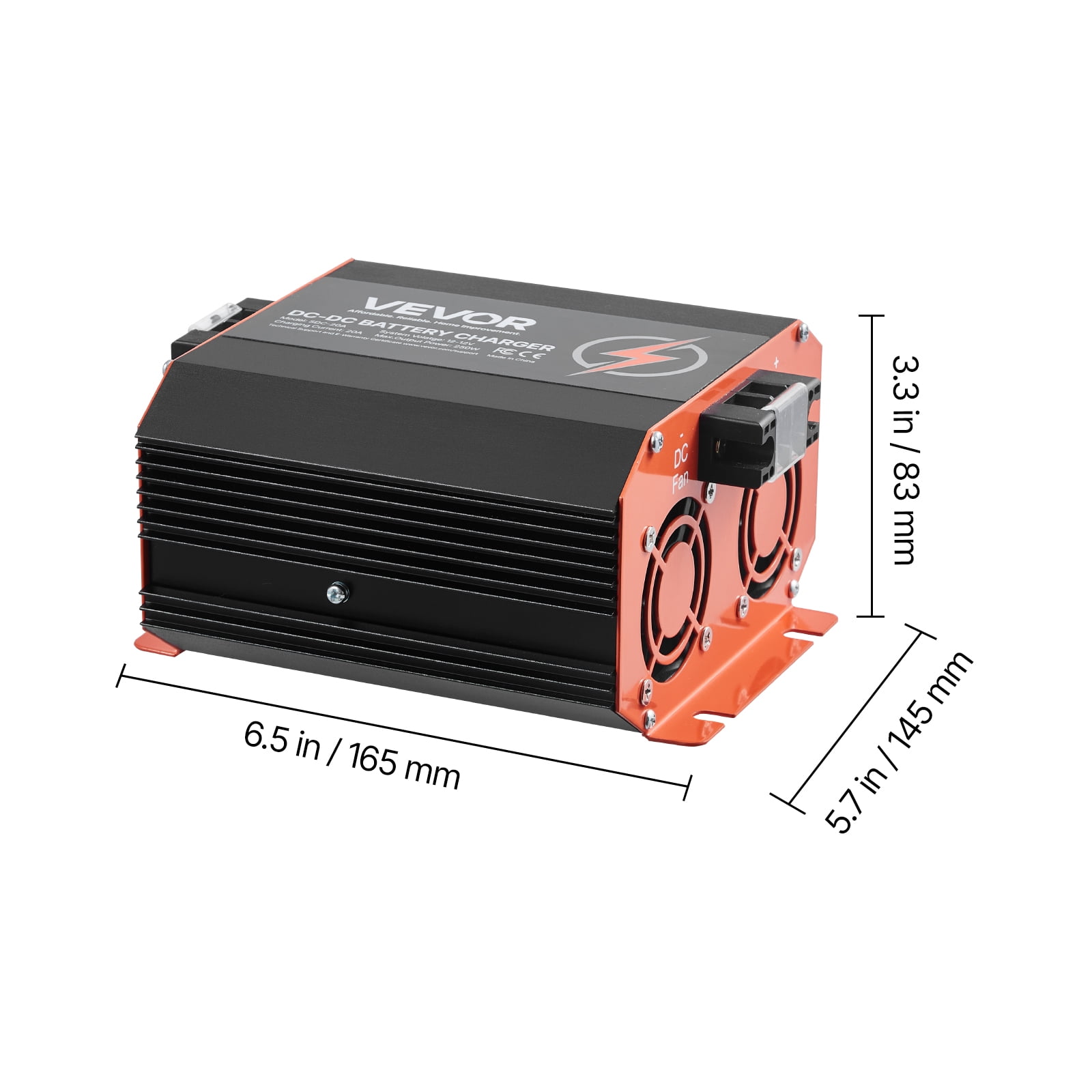 VEVOR 12V 20A DC to DC Battery Charger, 250W, On-Board Battery Charger for Lead-Acid, Lithium, AGM, GEL, and Flooded Batteries, Smart Multi-Stage Charging, for RVs, Commercial Vehicles, Boats