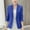 Blue, variant on Women's Work Blazer Solid Color Long Sleeve Notched Lapel Open Front Professional Jacket With Pockets