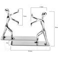 thumbnail image 3 of Kung Fu Man Bookends Heavy Duty Stainless Steel Non-Slip Bookend for Home, Office, Library, School, Decor (Kung Fu Man Silver), 3 of 5