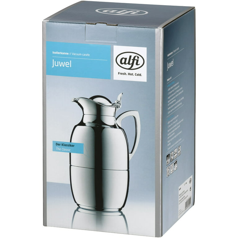 Alfi Opal Glass Vacuum Lacquered Chrome Plated Brass Thermal Carafe fo –  Caffeinequip