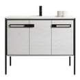 thumbnail image 2 of Fine Fixtures  Oakville Bathroom Vanity  with White Ceramic Sink Mild Grey Oak - Black Hardware 42 Inch, 2 of 8