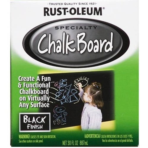Black, RustOleum Specialty Chalk Board Paint Flat, Quart