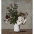thumbnail image 2 of Henri Fantin-Latour 20x21 Gold Ornate Framed and Double Matted Museum Art Print Titled - Flower Still Life, Autumn Chrysanthemums in a White Vase (1889), 2 of 4