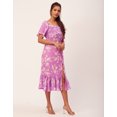 thumbnail image 2 of Moomaya Printed Side Slit Ruffle Dress, Short Sleeve Square Neck Chic Dress, 2 of 9
