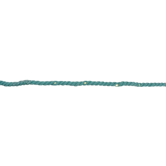 Kurt Adler LED Lighted Teal Cotton Rope with Timer - Warm White - 9.8 feet