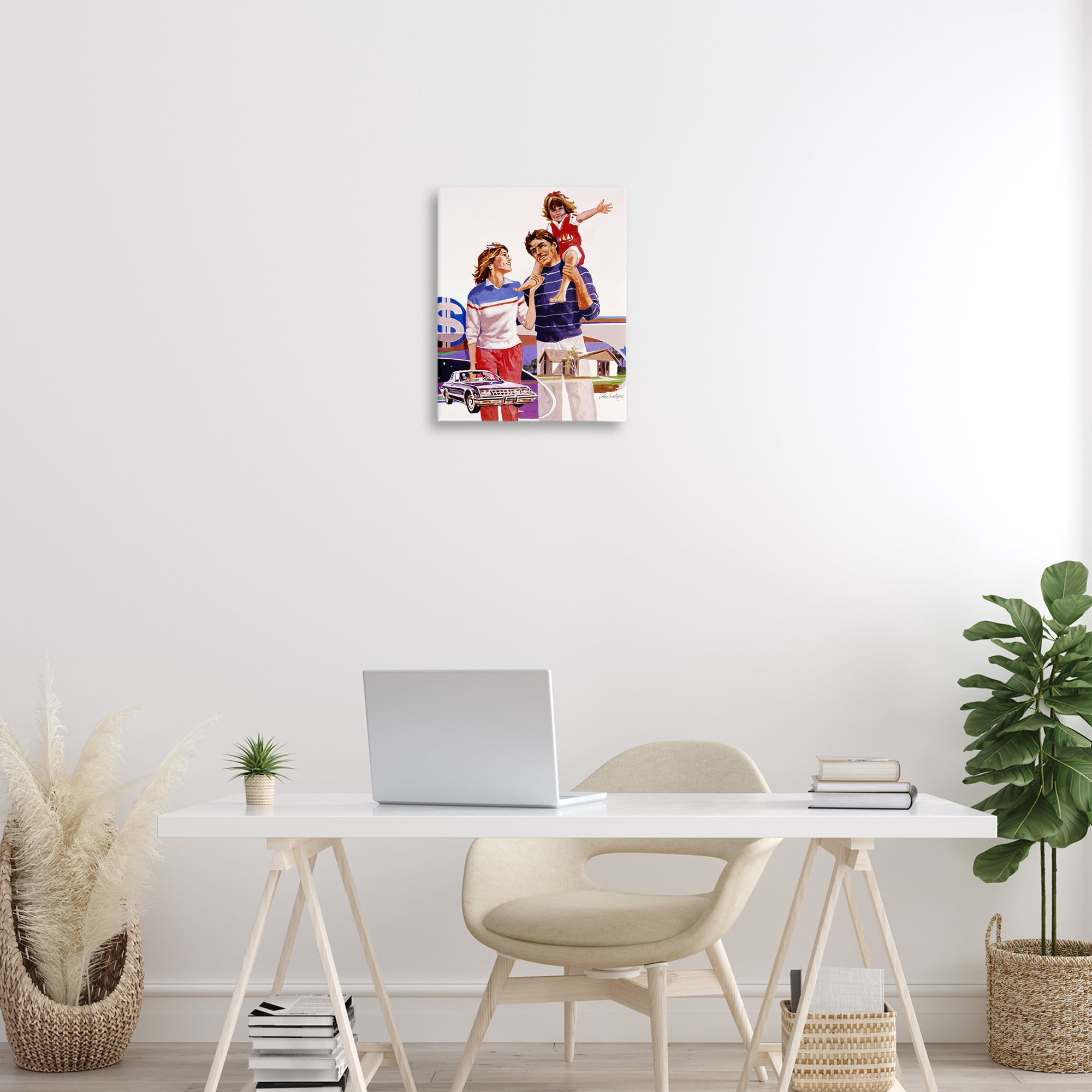 Retro Family Nostalgia Portrait Canvas Wall Art, design by Wind River Studios